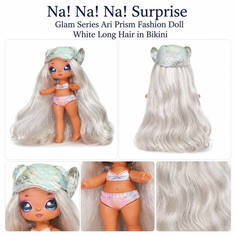 Na! Na! Na! Surprise Glam Series Ari‎ Prism Doll White Hair Bikini Holograph Hat